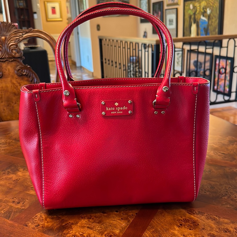 Candy apple red Kate Spade purse
